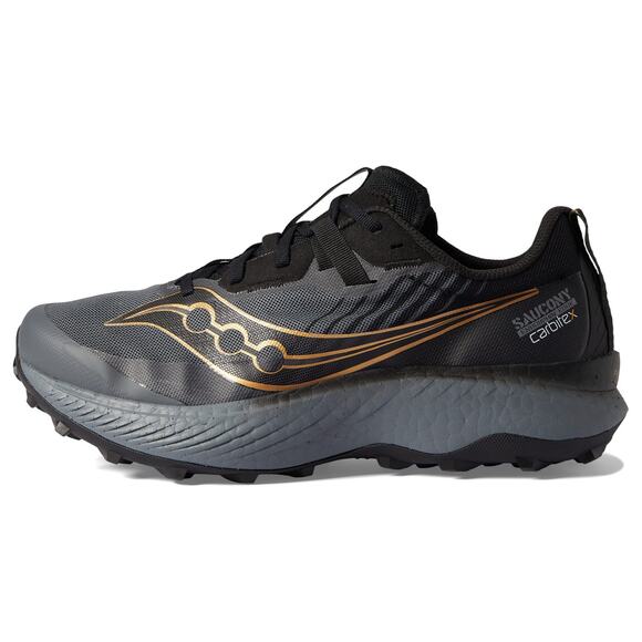 NWT Saucony Men's Endorphin Edge Trail Running Shoe, Black/Goldstruck, 11 - Picture 1 of 6